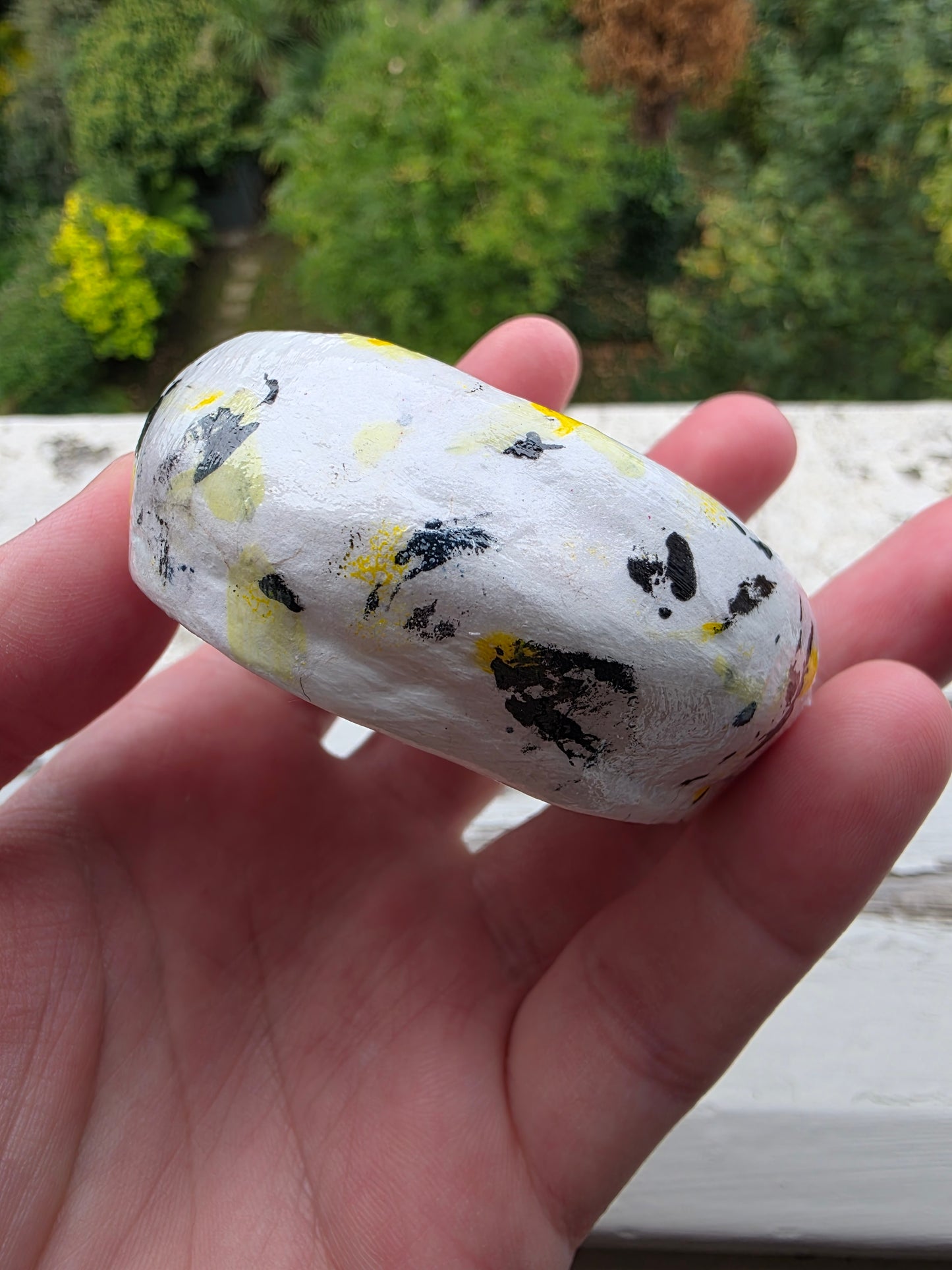 Handmade Air Dry Clay Candle Holder - White