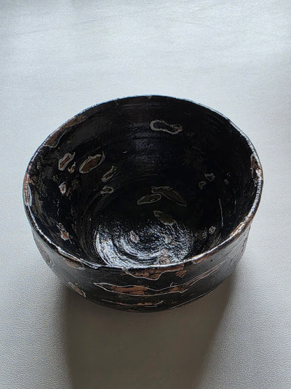 Handmade Air Dry Clay Candle Holder - Rustic Black