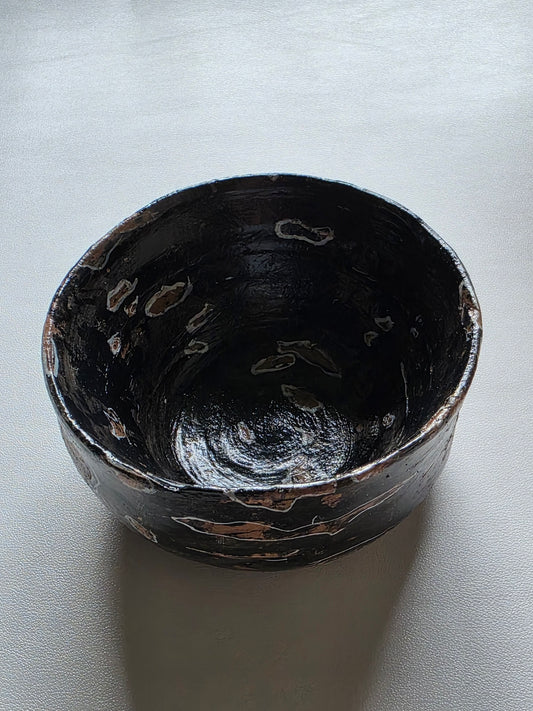 Handmade Air Dry Clay Candle Holder - Rustic Black