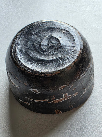 Handmade Air Dry Clay Candle Holder - Rustic Black