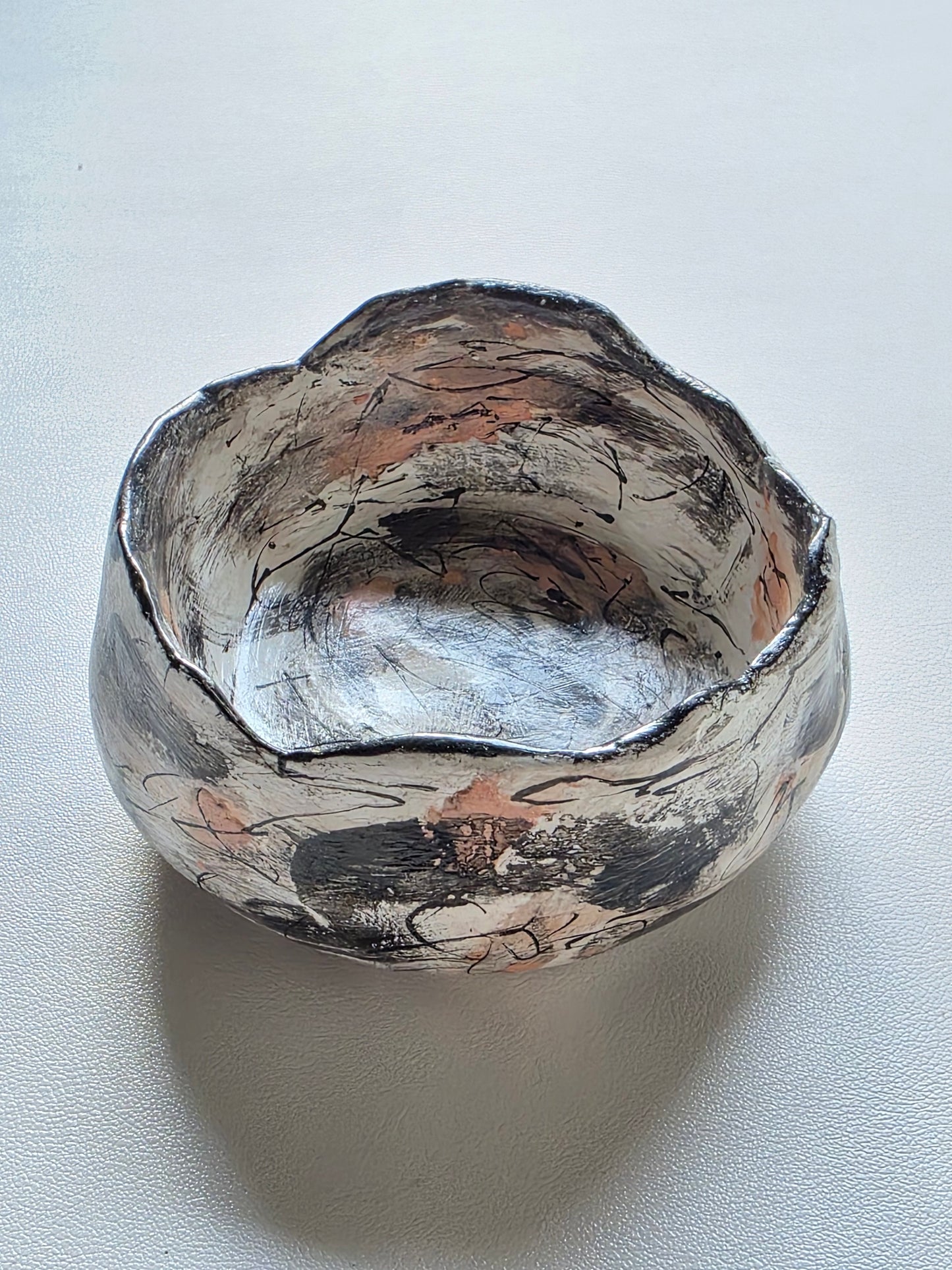 Handmade Air Dry Clay Candle Holder - Mixed Colours