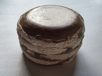 Handmade Air Dry Clay Candle Holder - Terracotta White