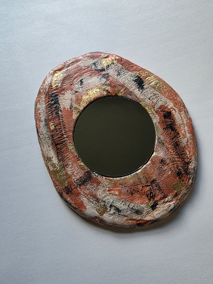 Handmade Air Dry Clay Mirror - Hanging Hook Mount, Mixed Colours