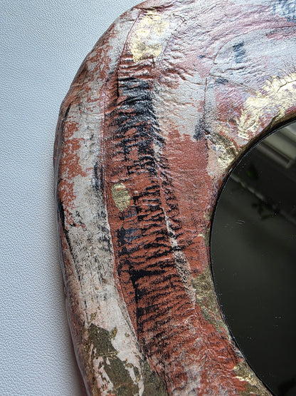 Handmade Air Dry Clay Mirror - Hanging Hook Mount, Mixed Colours