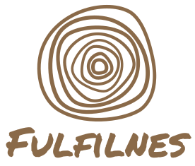 Logo with concentric circles and the word 'FULFILNES' in brown on a transparent background
